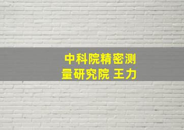 中科院精密测量研究院 王力